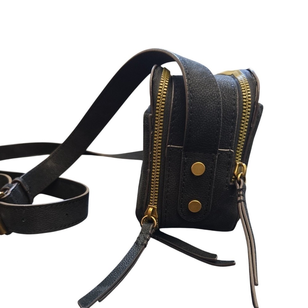 American Leather Co. Nashville Black Leather Crossbody Bag Double Zip - Picture 3 of 9